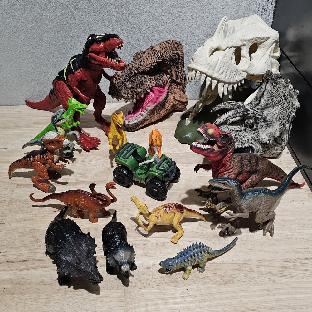 Dinosaur Toy Lot. Jurrassic World, Animal Planet Fire Skull, Schleich, Imaginext